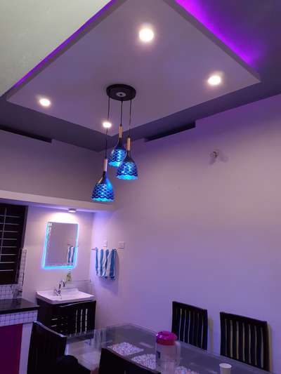 Lighting, Ceiling, Furniture, Table, Dining Designs by Contractor Ratheesh jaya Jaya, Kollam | Kolo