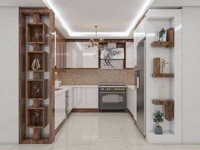 Ceiling, Kitchen, Flooring, Lighting, Storage Designs by Carpenter Irshad Ali, Delhi | Kolo
