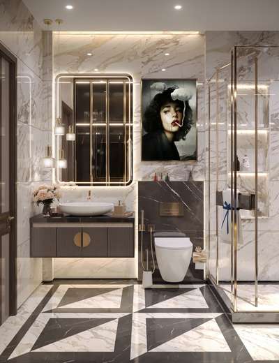 Bathroom, Lighting Designs by Interior Designer Pooja Tanwer, Gurugram | Kolo