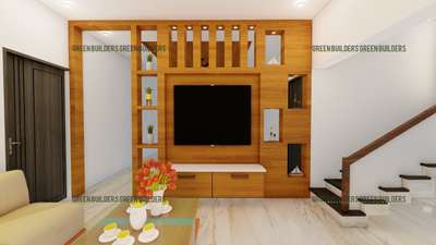 Living, Furniture, Storage, Table, Lighting, Staircase Designs by Architect Green  Builders, Kottayam | Kolo