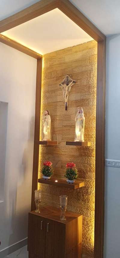 Prayer Room, Lighting Designs by Carpenter BRITTO JOHN, Thrissur | Kolo