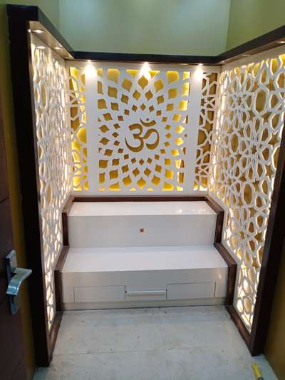 Prayer Room, Lighting, Storage Designs by Interior Designer Sumit Sharma, Faridabad | Kolo