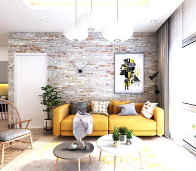 Furniture, Living Designs by Interior Designer wallpaper  house Manish  patil, Indore | Kolo