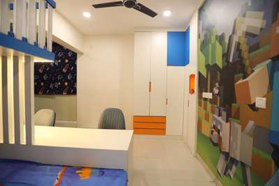 Furniture, Bedroom, Storage, Wall, Lighting Designs by Interior Designer dreamz creatorz, Gautam Buddh Nagar | Kolo