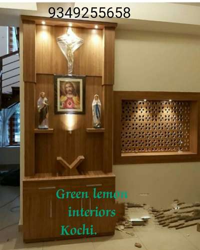 Lighting, Prayer Room, Storage Designs by Contractor Green lemon, Ernakulam | Kolo