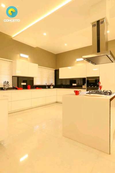 Kitchen, Lighting, Ceiling, Storage Designs by Architect Concetto Design Co, Kozhikode | Kolo