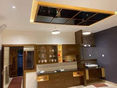 Ceiling, Kitchen, Storage, Lighting Designs by Contractor Coluar Decoretar Sharma Painter Indore, Indore | Kolo