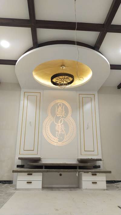 Ceiling, Prayer Room, Lighting, Storage Designs by Painting Works sadik  khan, Indore | Kolo