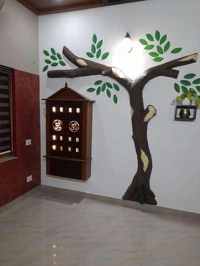 Wall, Prayer Room Designs by Carpenter Praveen Sankar, Thrissur | Kolo