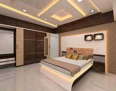 Ceiling, Bedroom, Furniture, Lighting, Storage Designs by Architect Architect  Shubham Tiwari, Meerut | Kolo