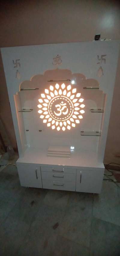 Lighting, Prayer Room, Storage Designs by Carpenter Aasif Saifi, Ghaziabad | Kolo
