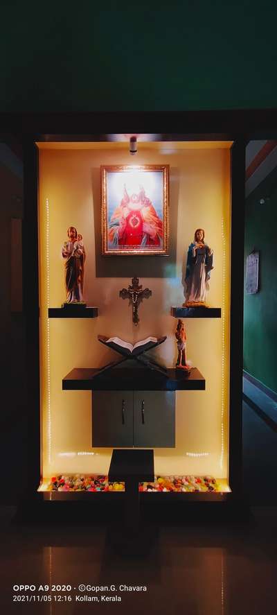 Prayer Room, Lighting, Storage Designs by Carpenter gopang Chavara, Kollam | Kolo