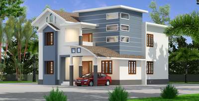 Exterior Designs by Civil Engineer Nadeer M V, Kannur | Kolo