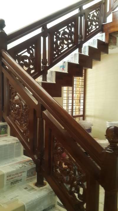 Staircase Designs by Carpenter Beejo , Thiruvananthapuram | Kolo