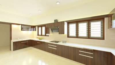 Kitchen, Lighting, Storage, Flooring, Window Designs by Contractor Aravind  s nair, Kottayam | Kolo