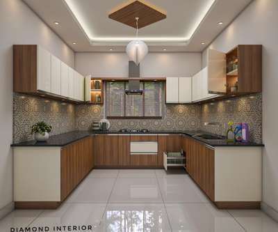 Ceiling, Lighting, Kitchen, Storage Designs by Interior Designer Rahulmitza Mitza, Kannur | Kolo