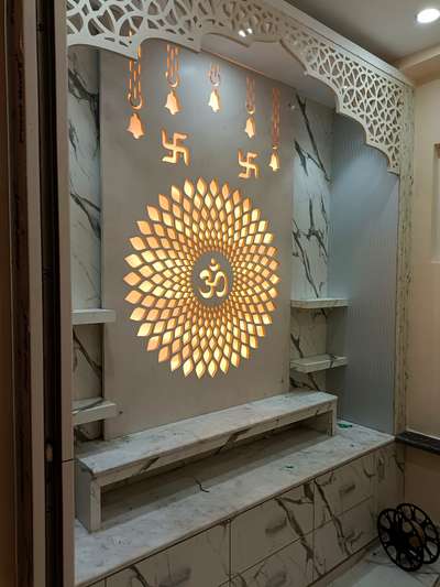 Lighting, Prayer Room, Storage Designs by Contractor Harish Gupta, Ghaziabad | Kolo