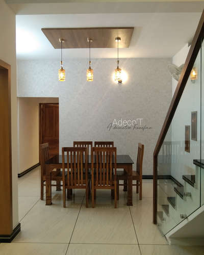 Ceiling, Dining, Furniture, Table Designs by Interior Designer Akhil Achari, Thrissur | Kolo