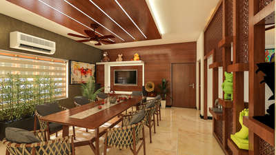 Furniture, Dining, Table, Ceiling Designs by 3D & CAD Vishnu Vishnu, Kottayam | Kolo