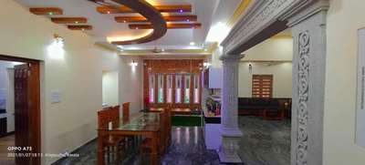 Ceiling, Furniture, Dining, Lighting, Table Designs by Mason Sanil shilpi Shilpi, Thrissur | Kolo