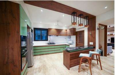 Kitchen, Lighting, Storage Designs by Contractor Raj  Chauhan , Ghaziabad | Kolo