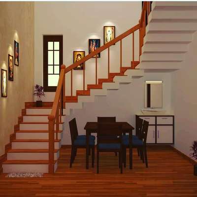 Dining, Furniture, Table, Staircase, Window Designs by 3D & CAD jishnu V U, Alappuzha | Kolo