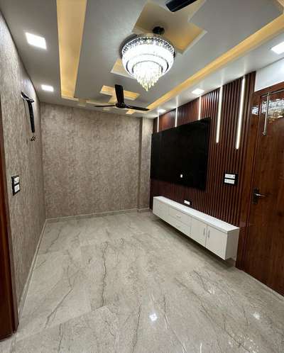 Ceiling, Lighting, Living, Storage, Wall, Flooring Designs by Contractor Ashish Dhoriya, Indore | Kolo