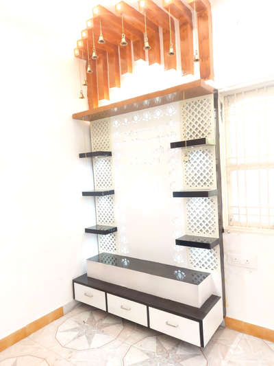 Prayer Room, Storage Designs by Carpenter Tilak Vishwakarma, Bhopal | Kolo