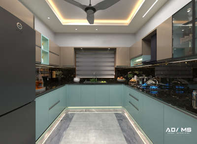 Ceiling, Kitchen, Lighting, Storage Designs by Interior Designer Karthika S, Ernakulam | Kolo