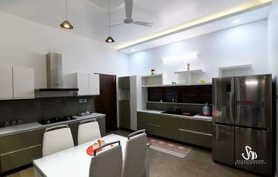 Ceiling, Lighting, Kitchen, Storage, Furniture Designs by Contractor Anil Kumar, Kozhikode | Kolo