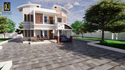 Exterior, Flooring Designs by Civil Engineer Rj Home Designs, Kottayam | Kolo