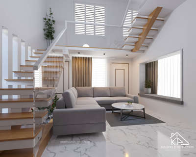 Furniture, Living, Staircase Designs by Civil Engineer KP Builders  and developers, Thrissur | Kolo
