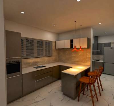 Kitchen, Lighting, Storage, Furniture Designs by Interior Designer MAPLE HOMES, Kasaragod | Kolo
