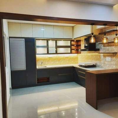 Lighting, Kitchen, Storage Designs by Contractor Royal Trend, Thrissur | Kolo