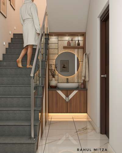 Staircase, Bathroom Designs by Interior Designer Rahulmitza Mitza, Kannur | Kolo