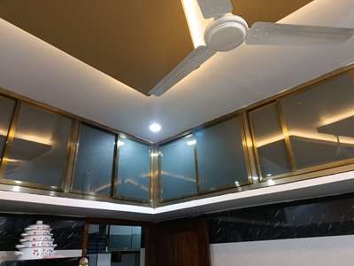 Ceiling, Lighting, Kitchen, Storage Designs by Interior Designer Sinan Kp, Kannur | Kolo