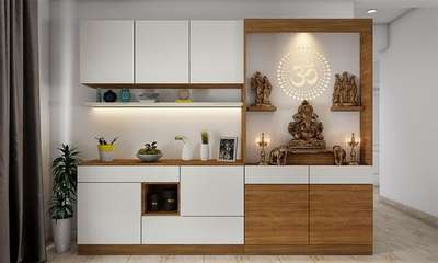 Lighting, Prayer Room, Storage Designs by Interior Designer dreamz creatorz, Gautam Buddh Nagar | Kolo