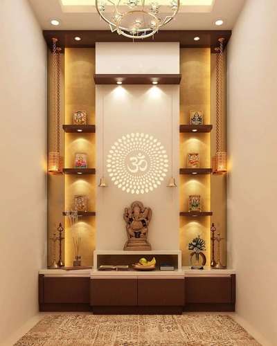 Storage, Prayer Room, Lighting, Home Decor Designs by Contractor Pukhrajpuri Goswami, Jodhpur | Kolo