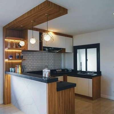 Kitchen, Lighting, Storage Designs by Interior Designer Saddam Home Interiors, Gautam Buddh Nagar | Kolo
