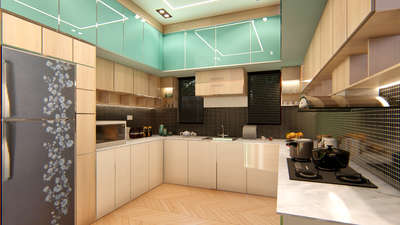 Kitchen, Storage Designs by Interior Designer Trio Designers Interior and architects, Kasaragod | Kolo