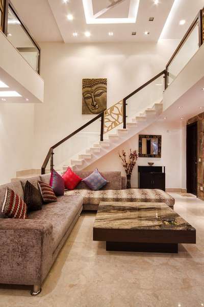 Furniture, Lighting, Ceiling, Living, Staircase, Table Designs by Architect NEW HOUSE DESIGNING, Jaipur | Kolo