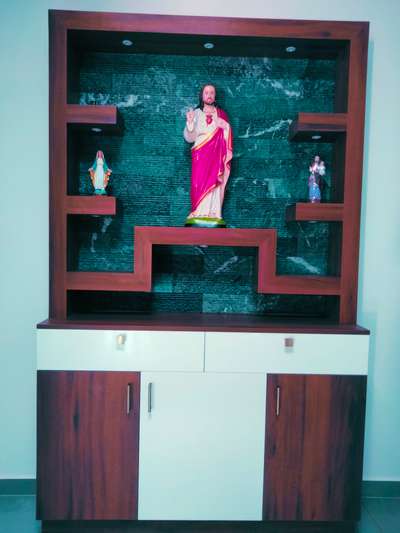 Prayer Room, Storage Designs by Interior Designer Vijeesh Viji, Alappuzha | Kolo