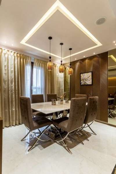 Ceiling, Dining, Lighting, Furniture, Table Designs by Service Provider Dil Design, Malappuram | Kolo