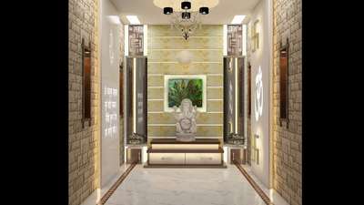 Lighting, Prayer Room, Storage, Wall, Home Decor Designs by Contractor Gaurav Rathi, Gautam Buddh Nagar | Kolo