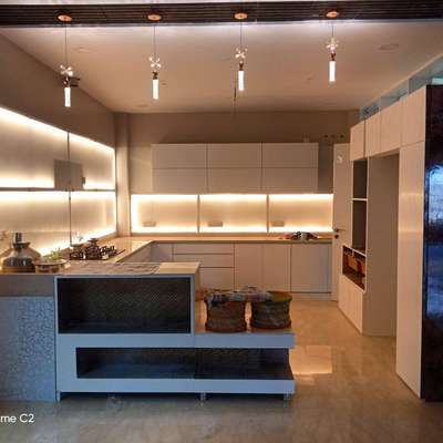 Lighting, Kitchen, Storage Designs by Contractor ratan suthar, Chittorgarh | Kolo