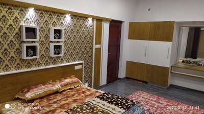 Bedroom, Furniture, Storage, Lighting, Wall Designs by Interior Designer shihab kt, Kozhikode | Kolo