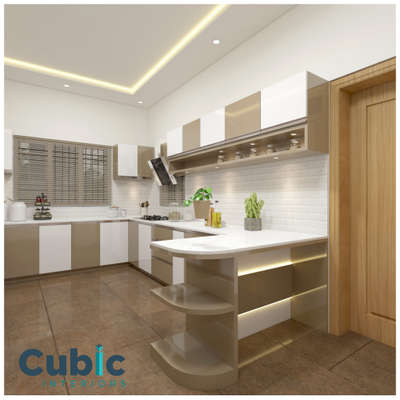 Kitchen, Lighting, Storage Designs by Interior Designer Cubic Interiors, Palakkad | Kolo