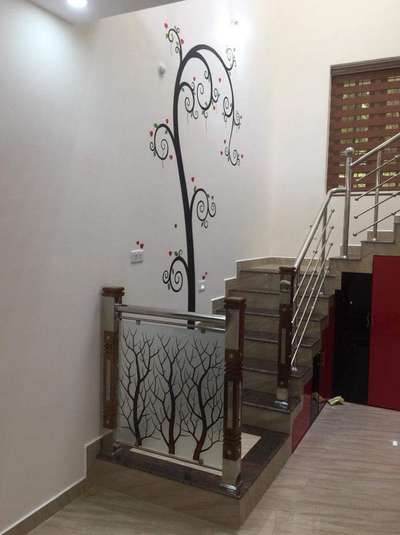 Staircase, Wall Designs by Civil Engineer shyn s, Pathanamthitta | Kolo