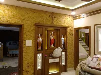 Prayer Room, Lighting, Wall Designs by Interior Designer Sajeesh Venu, Thrissur | Kolo
