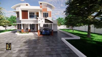 Flooring, Exterior Designs by Civil Engineer Rj Home Designs, Kottayam | Kolo